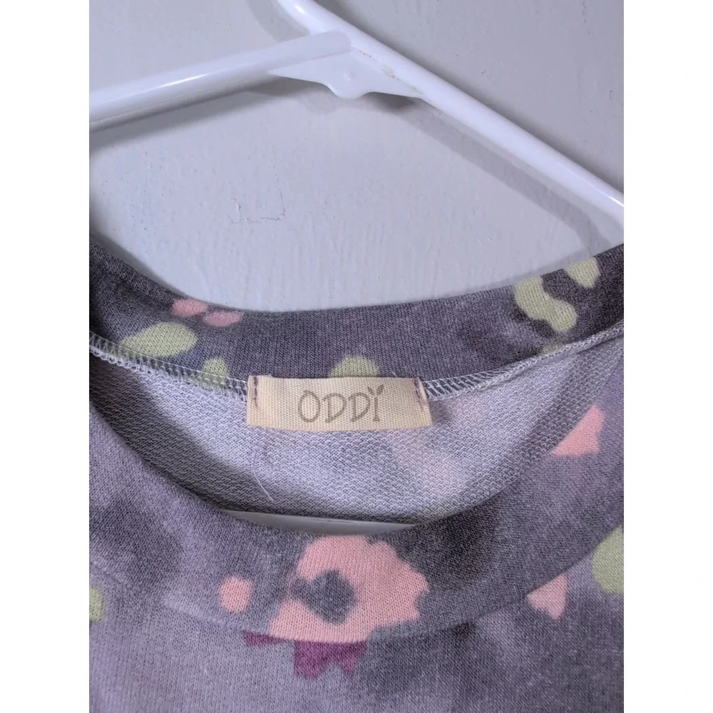 ODDY Gray Multicolor Pajama‎ Set Small NWOT